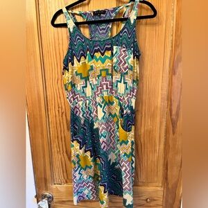 Glam Multicolor Wave Pattern Dress